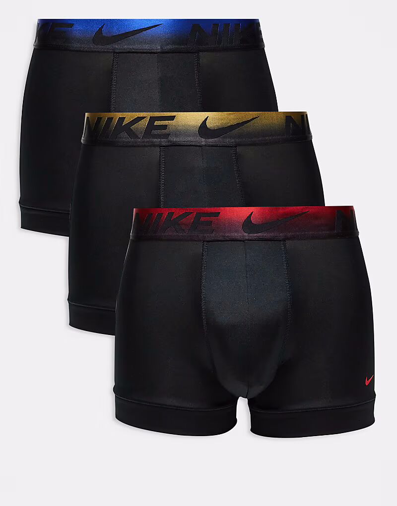

Комплект из 3 трусов-боксеров Nike Dri-Fit Essential Microfibre черного цвета с поясом с эффектом омбре
