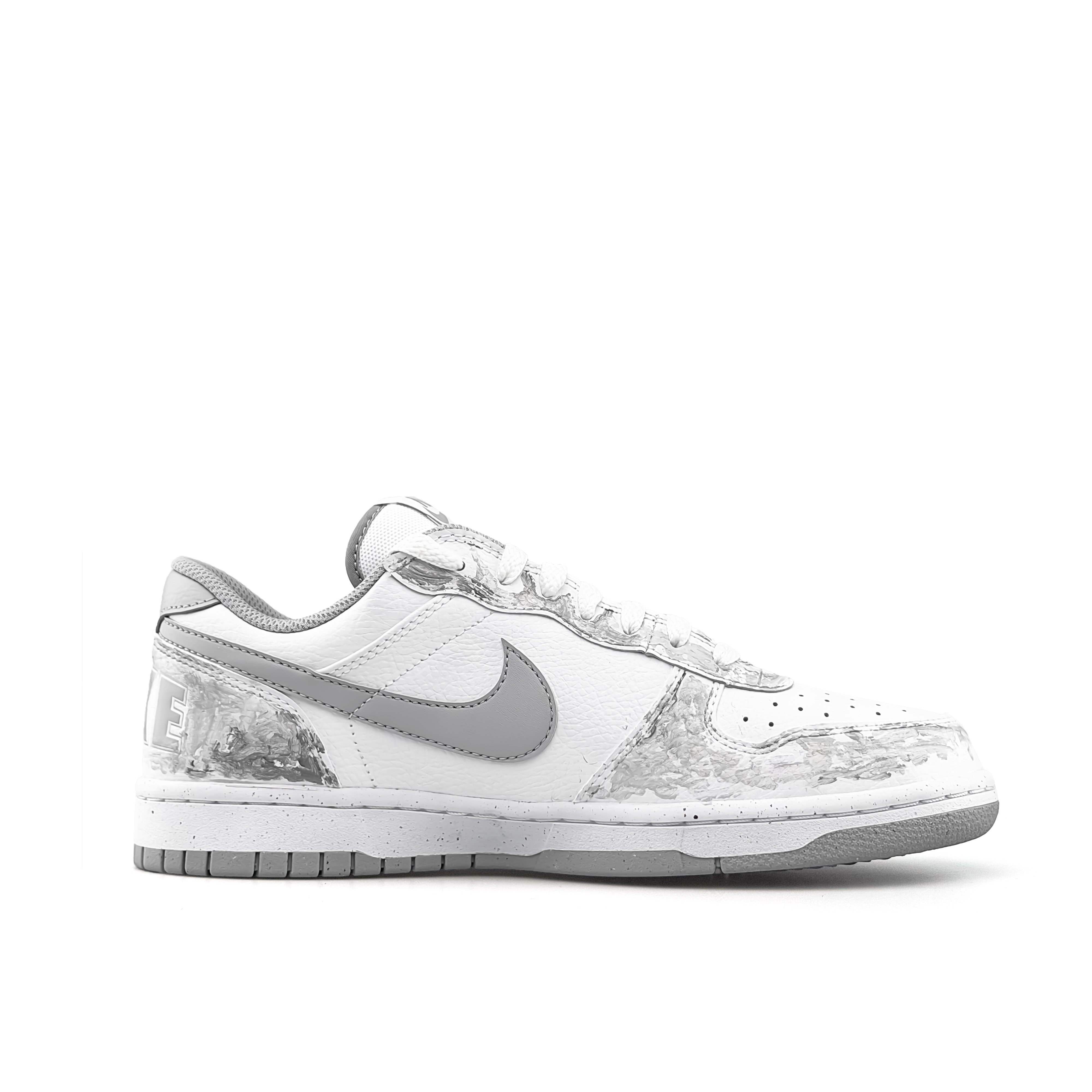 Nike Big Ink Wash Gold And Silver, специальная шоппинг-сумка, низкие скейтборд-кроссовки мужские бело-серо-серебристые — фото 4