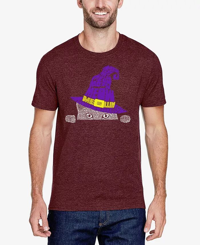 

Футболка мужская Peeking Witch Cat Premium Blend Word Art LA Pop Art, красный