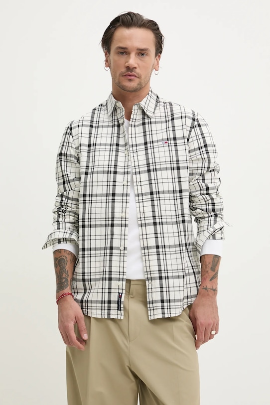 

Хлопковая рубашка Tommy Jeans, белый