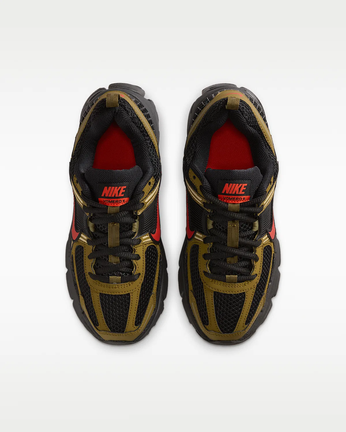 Детские кроссовки с отражающими элементами Nike Vomero 5, Black/Olive Flak/Quantum Moss/Picante Red — фото 4