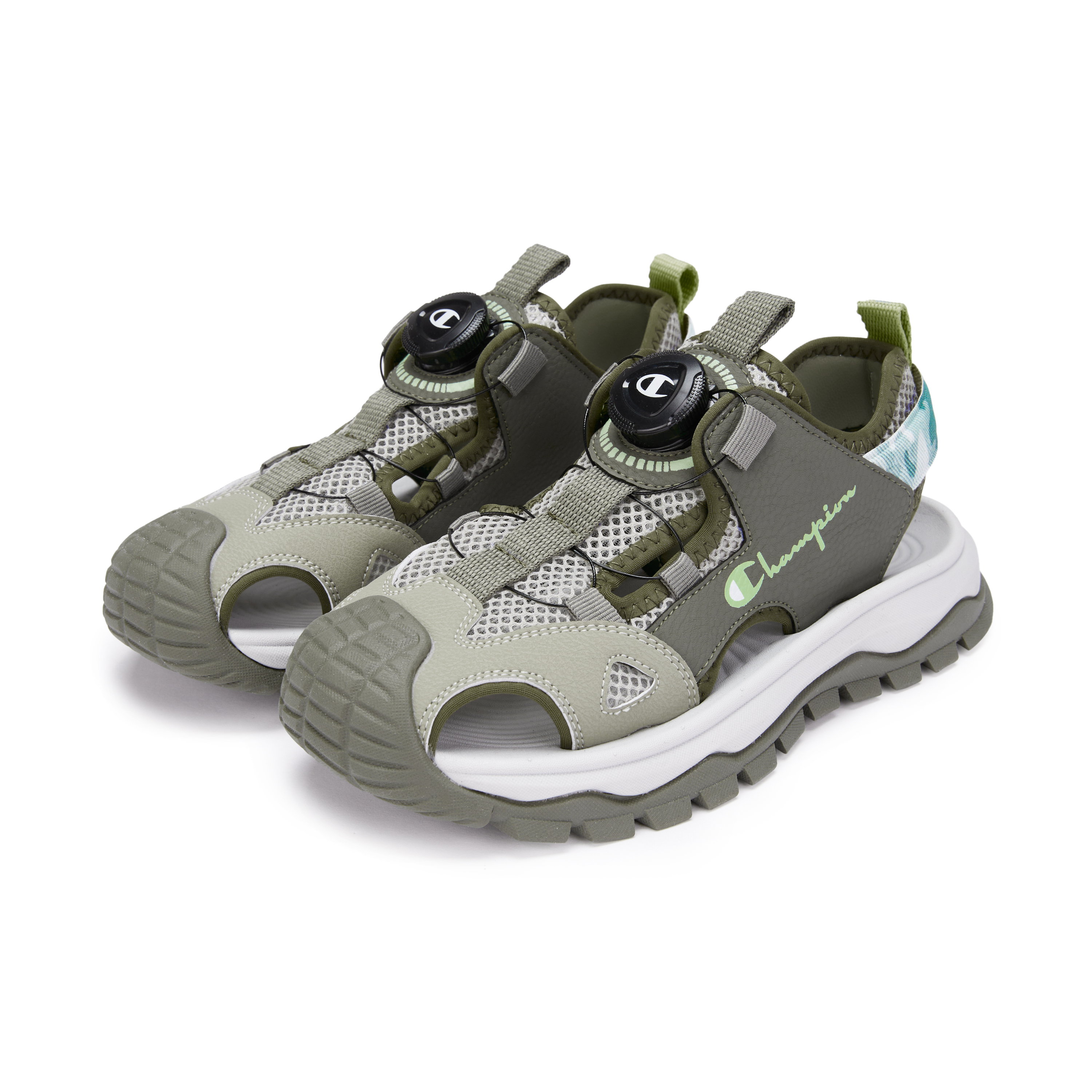 Детские сандалии с камуфляжным принтом Shell Shoes Kids' Champion Kids, зеленый — фото 2