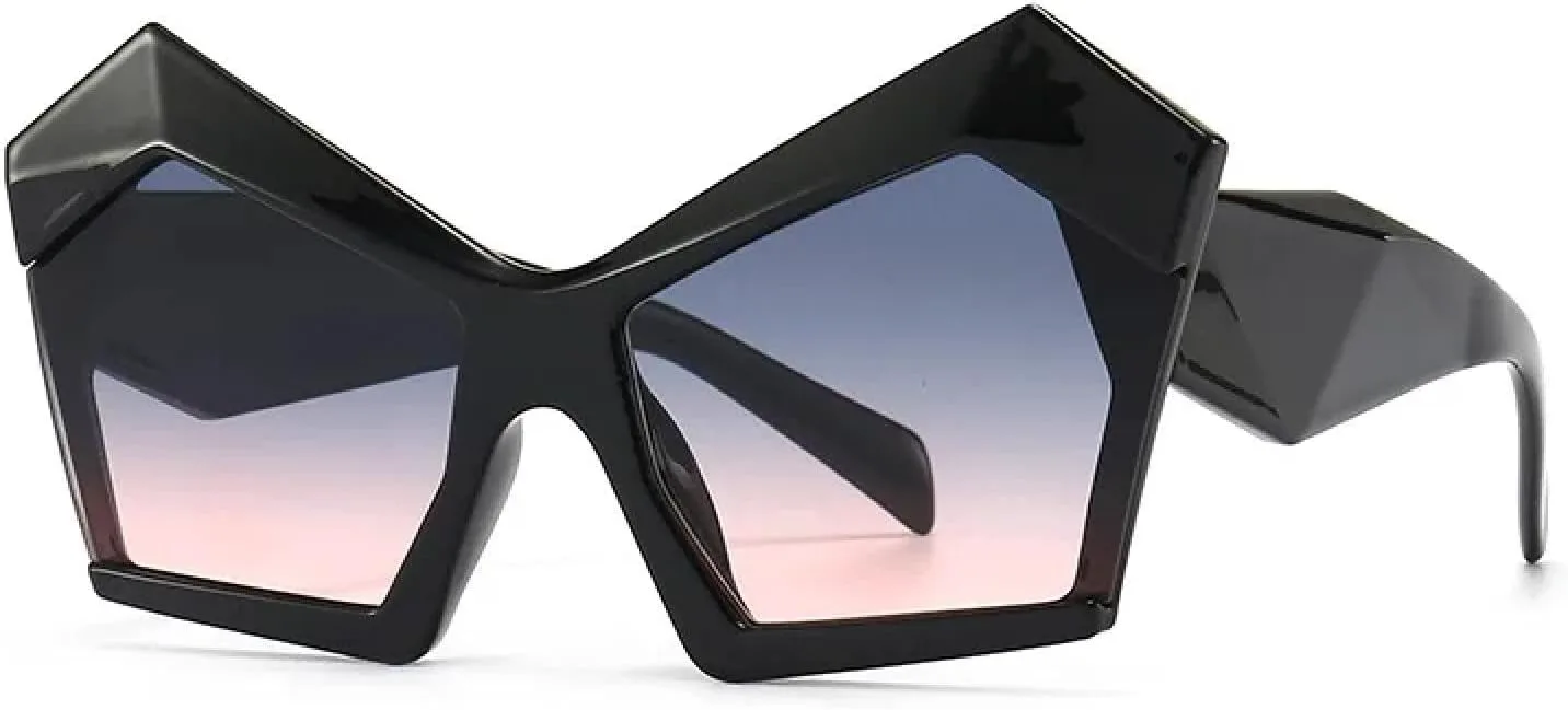 

Большие солнцезащитные очки «кошачий глаз» для женщин в винтажном стиле, мужские солнцезащитные очки с защитой от УФ-излучения UV400 TKKTLLT, Black Gray Pink