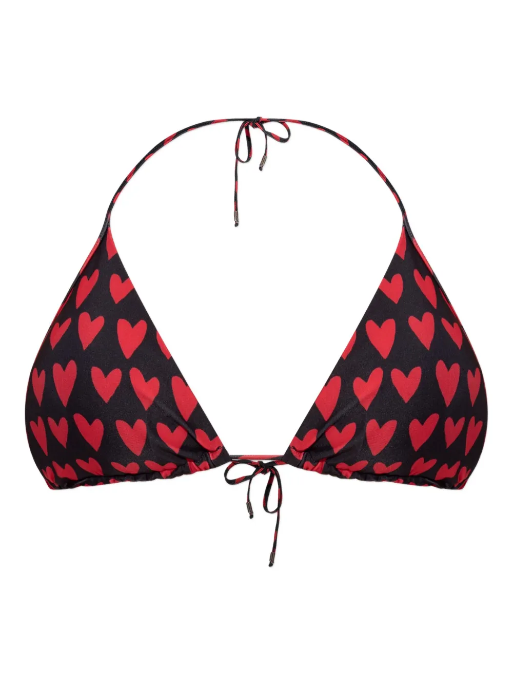 

Топ бикини с треугольными чашками и принтом Moschino, черный