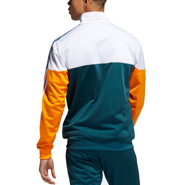 Куртка adidas originals Split Firebird Colorblock Casual Sports Stand Collar Side Stripe Windproof Jacket Yellow Green, зеленый — фото 3
