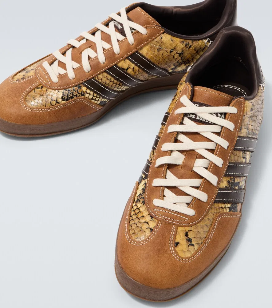 Кожаные кроссовки x Wales Bonner Gazelle Adidas, коричневый — фото 3
