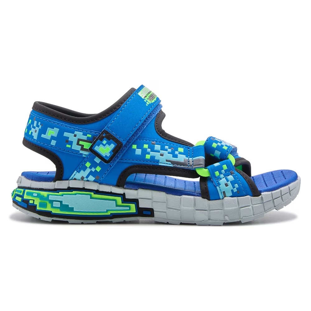 Детская сандалия mega-splash 4k для маленьких и больших детей Skechers, blue/lime — фото 2