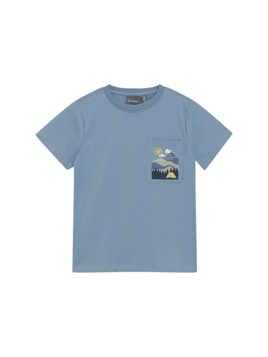 

Рубашка COLOR KIDS COT-shirt mit Backprint, синий