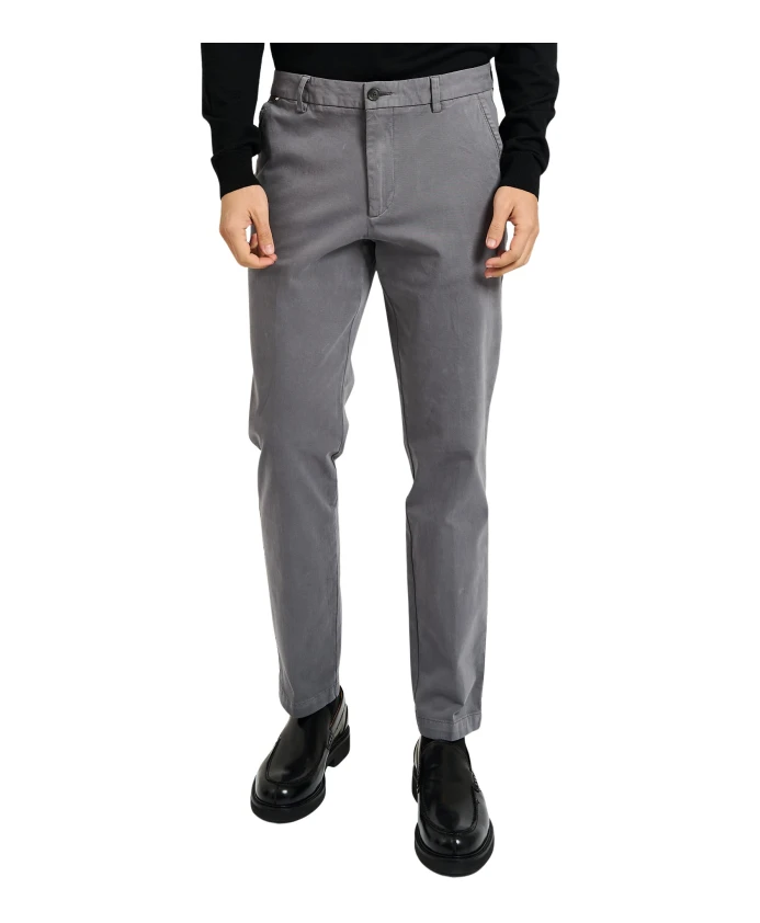 

Зауженные брюки из эластичного хлопкового твила. Hugo, серый