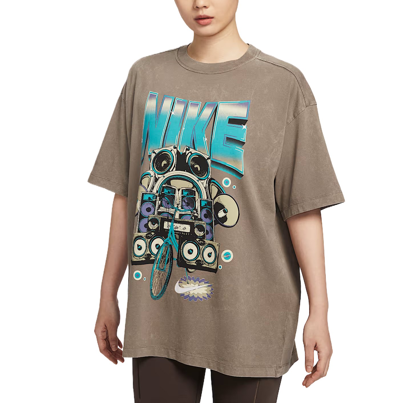 Футболка Nike Sportswear Oversized Short-Sleeve HF9692-214, умбра — фото 2