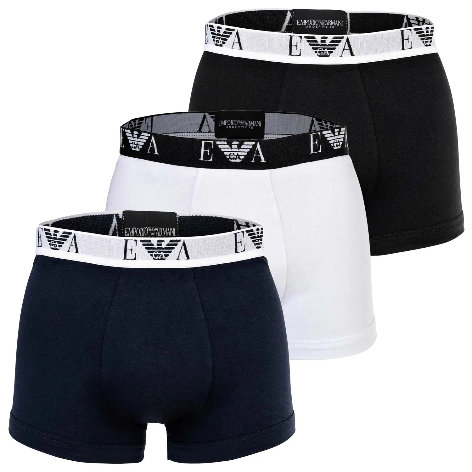 Боксеры 3-шт, Emporio Armani, белый/синий/черный