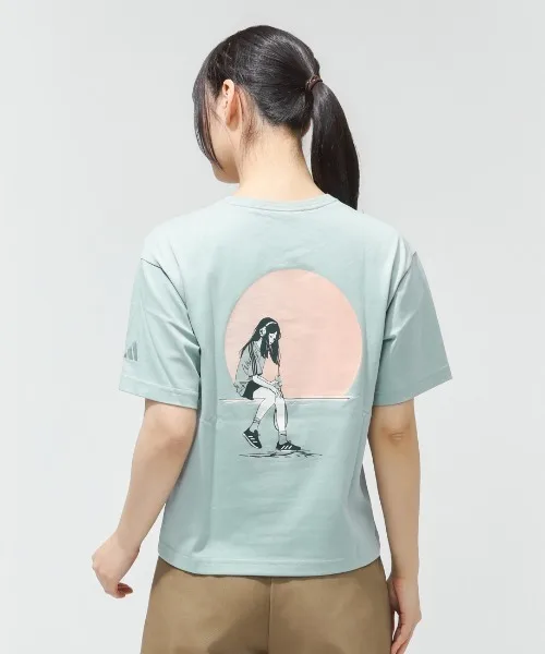 Женская футболка с аниме-графикой adidas Anime Graphic Summer T-shirt офф-уайт — фото 2