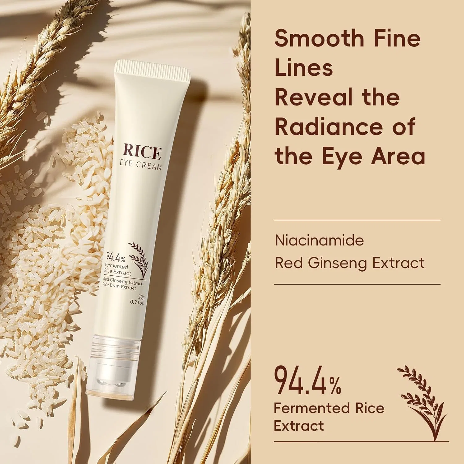 Крем для глаз с экстрактом риса и гиалуроном от Korean Skincare Barevel — фото 4