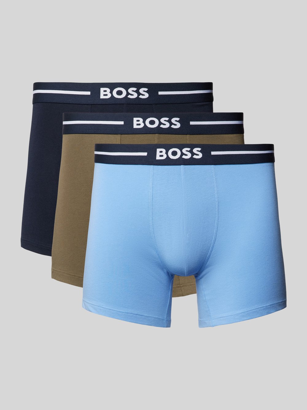 

Боксеры с эластичным поясом и логотипом в упаковке 3 шт BOSS, оливковый