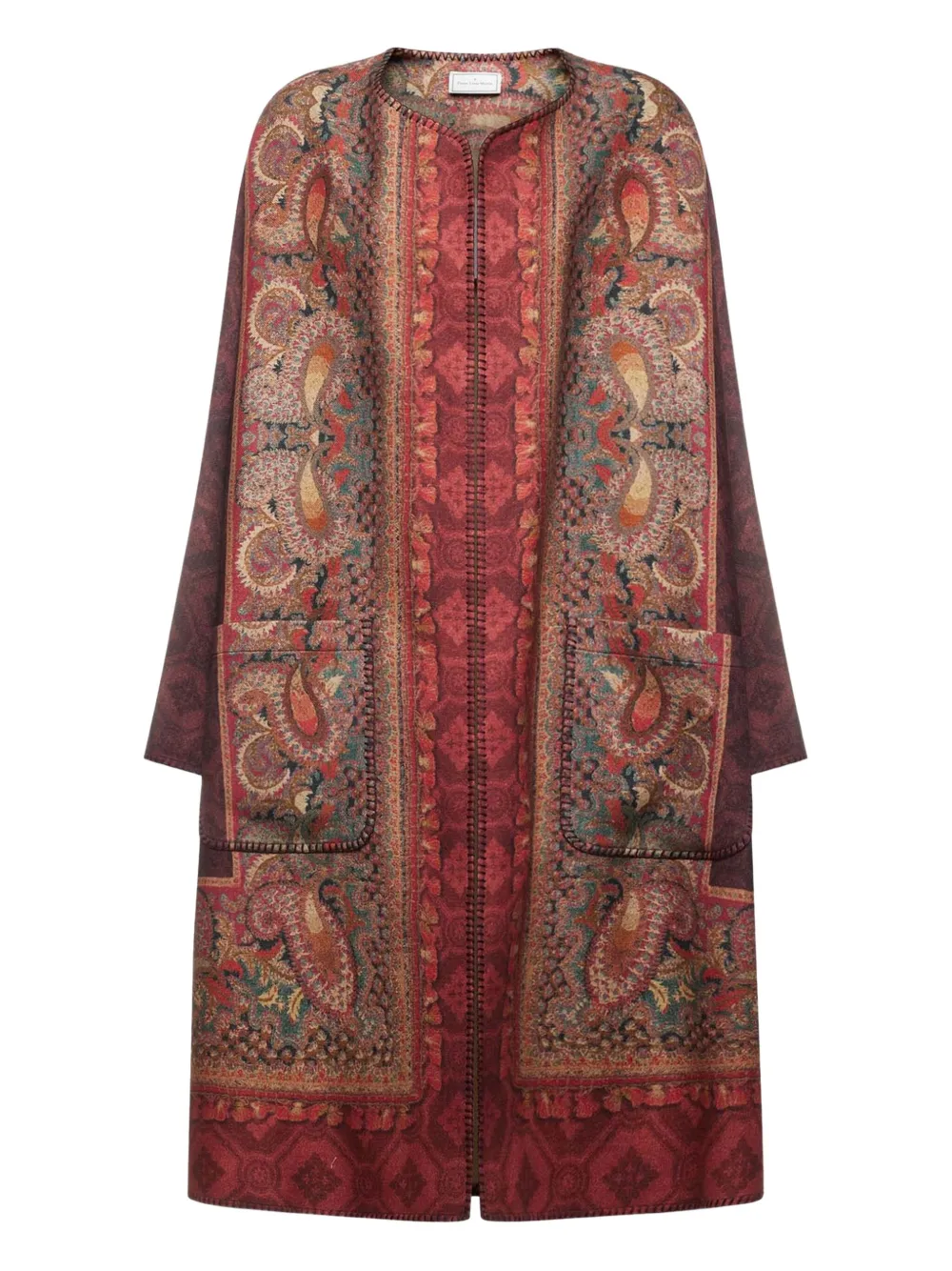 

Пальто с панелями и принтом "пейсли" Pierre-Louis Mascia, красный
