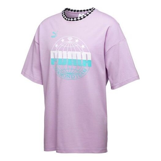 

Футболка x diamond oversize tee 'purple' Puma, фиолетовый
