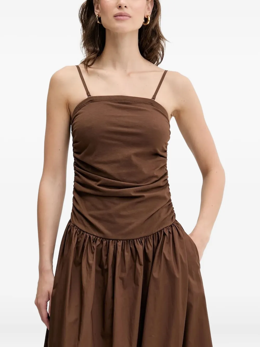 

Платье миди Lola со сборками на талии NEVER FULLY DRESSED, коричневый