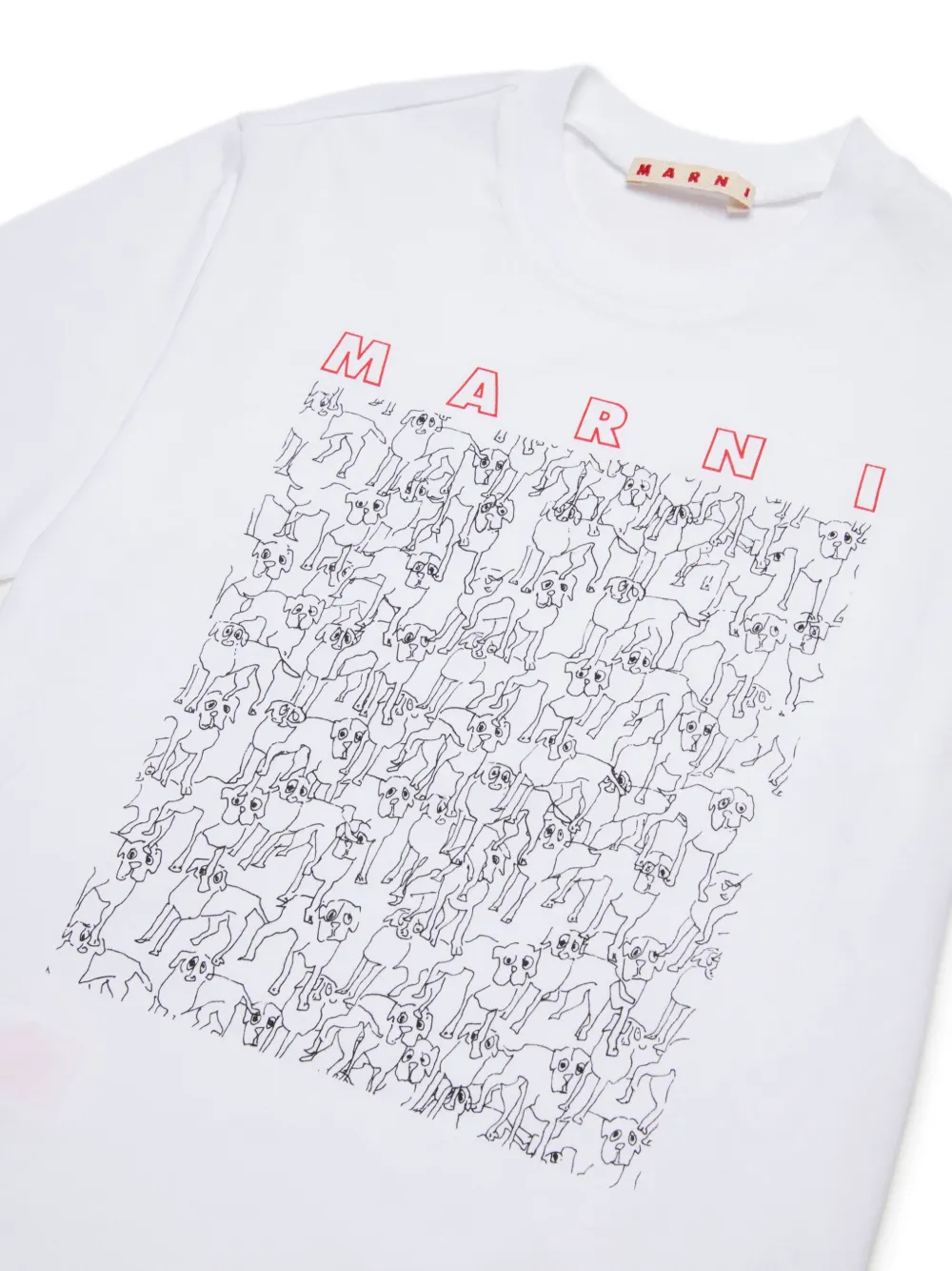 Футболка с принтом Marni Kids, белый — фото 3