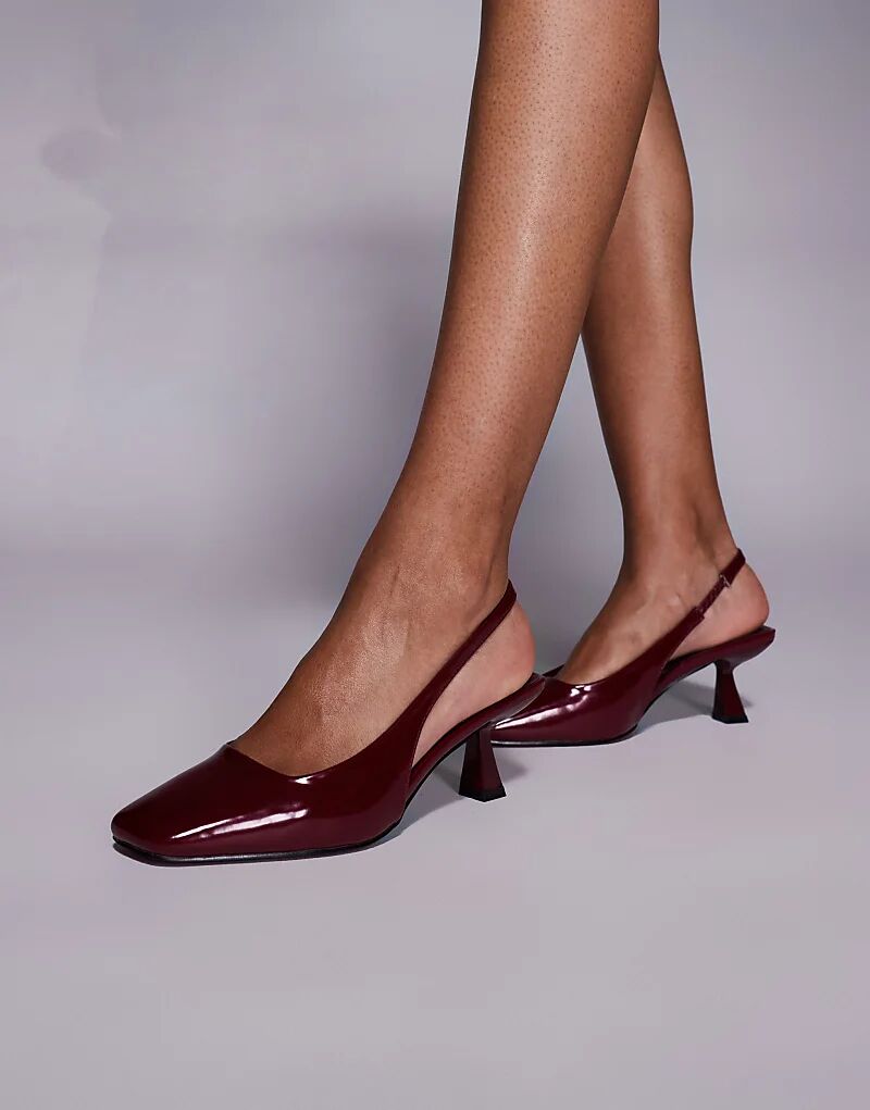 Туфли Simmi London Wide Fit Dorothy на каблуке с открытой пяткой красного цвета Simmi Wide Fit