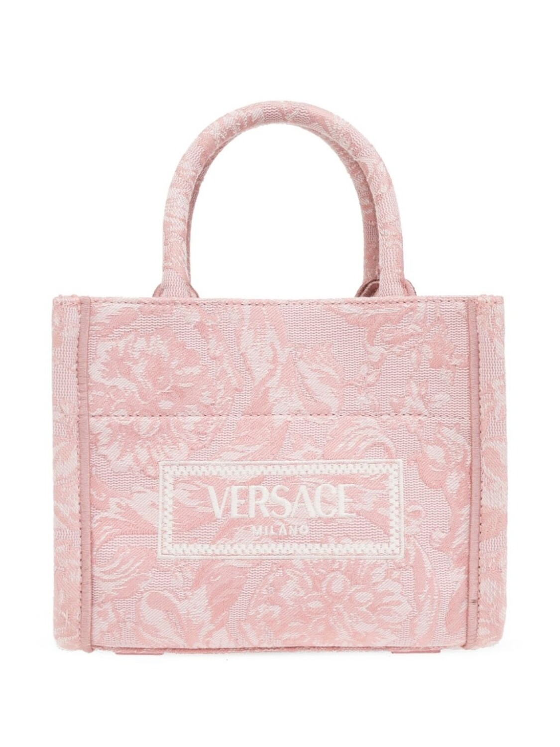 

Маленькая сумка-тоут Versace Barocco Athena, розовый