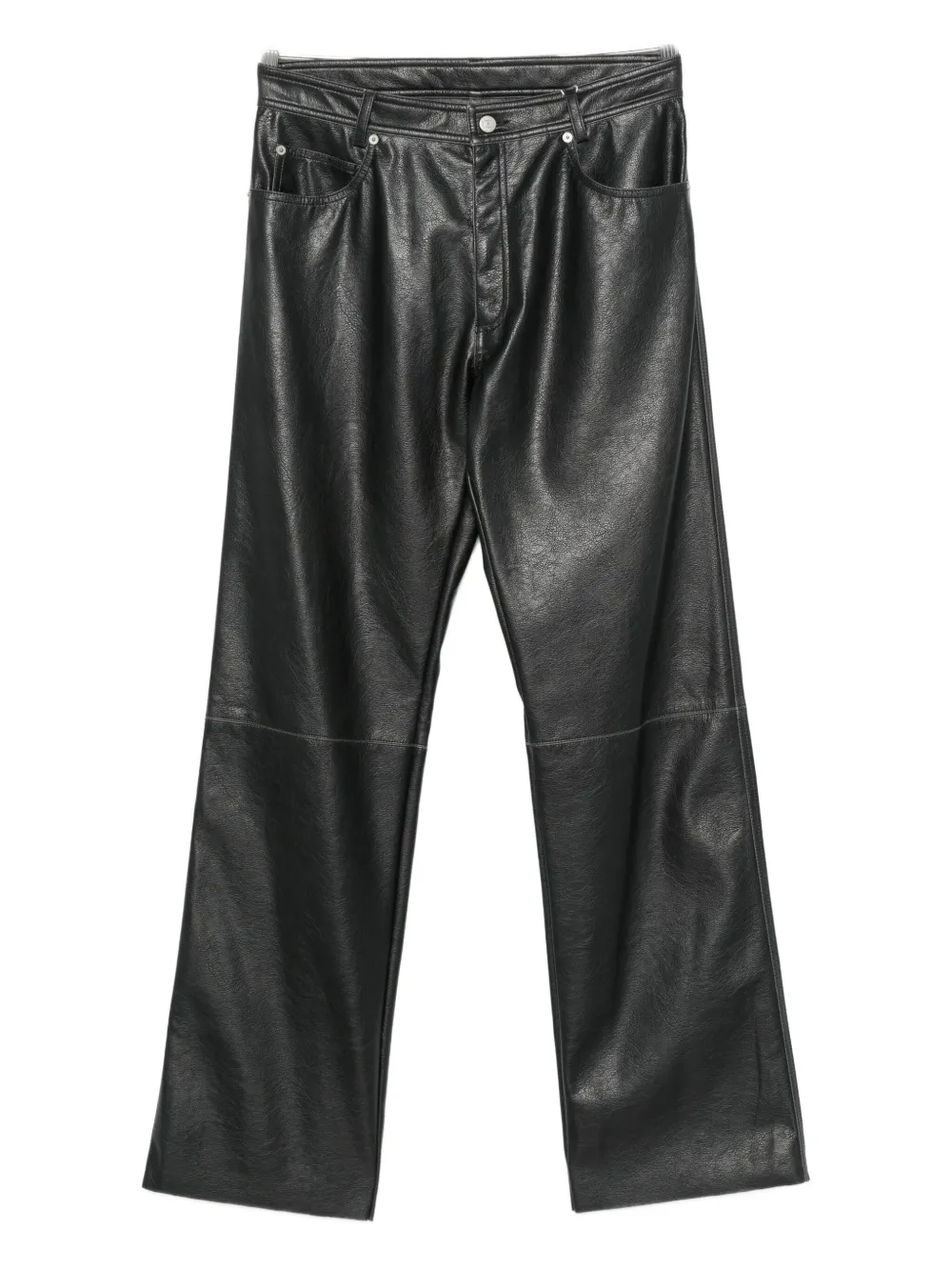 

Брюки с пятью карманами из материала под кожу MM6 Maison Margiela, черный