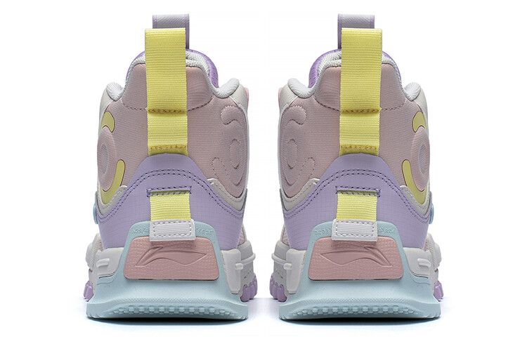 Кроссовки LINING YOUNG Kids Lifestyle Shoes GS High-top Peach Pink / White Sand Gray / Soft Purple, красный — фото 4