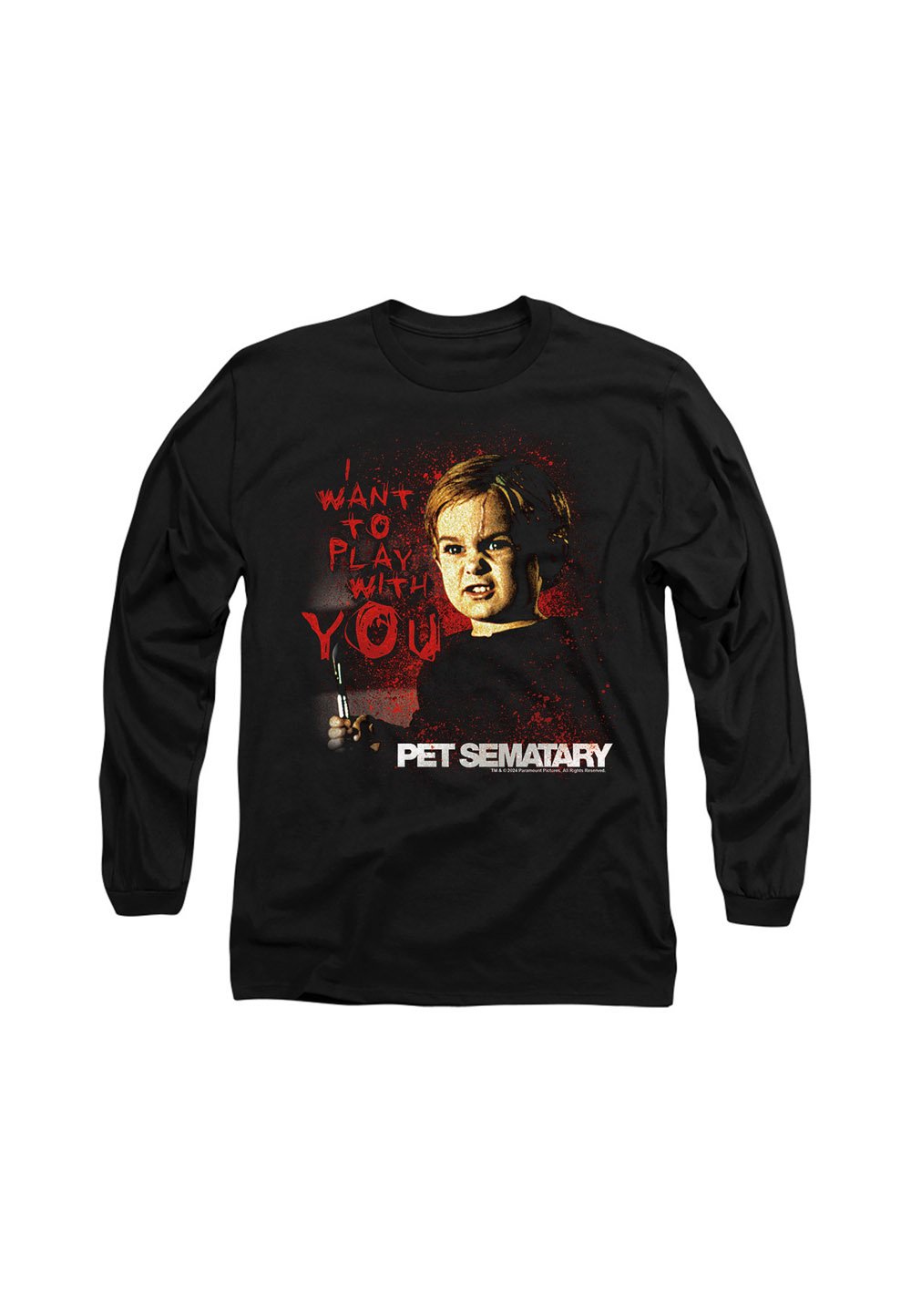 

Топ с длинными рукавами PET SEMATARY I WANT TO PLAY Cotton Soul, черный