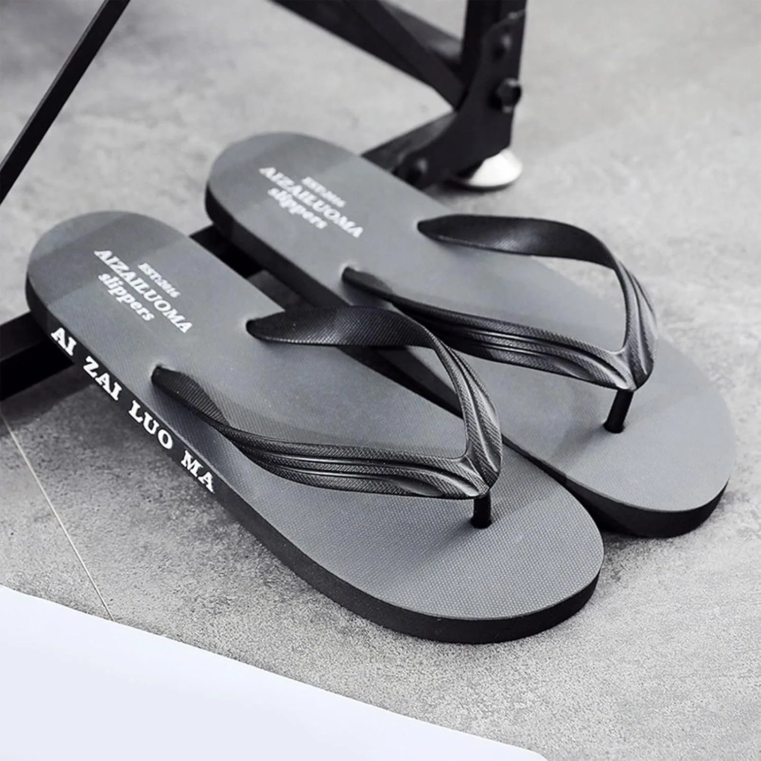 Generisch Вьетнамки Herren Zehentrenner Sandalen Breite Füße Badelatschen Sommer Hausschuhe Zehensandalen Badeschlappen Sommerschuhe Pantoletten Badepantoletten, 011 Grey — фото 4