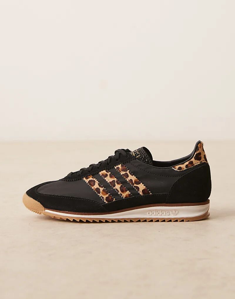 Кроссовки adidas Originals SL 72 OG черного и леопардового цветов — фото 2