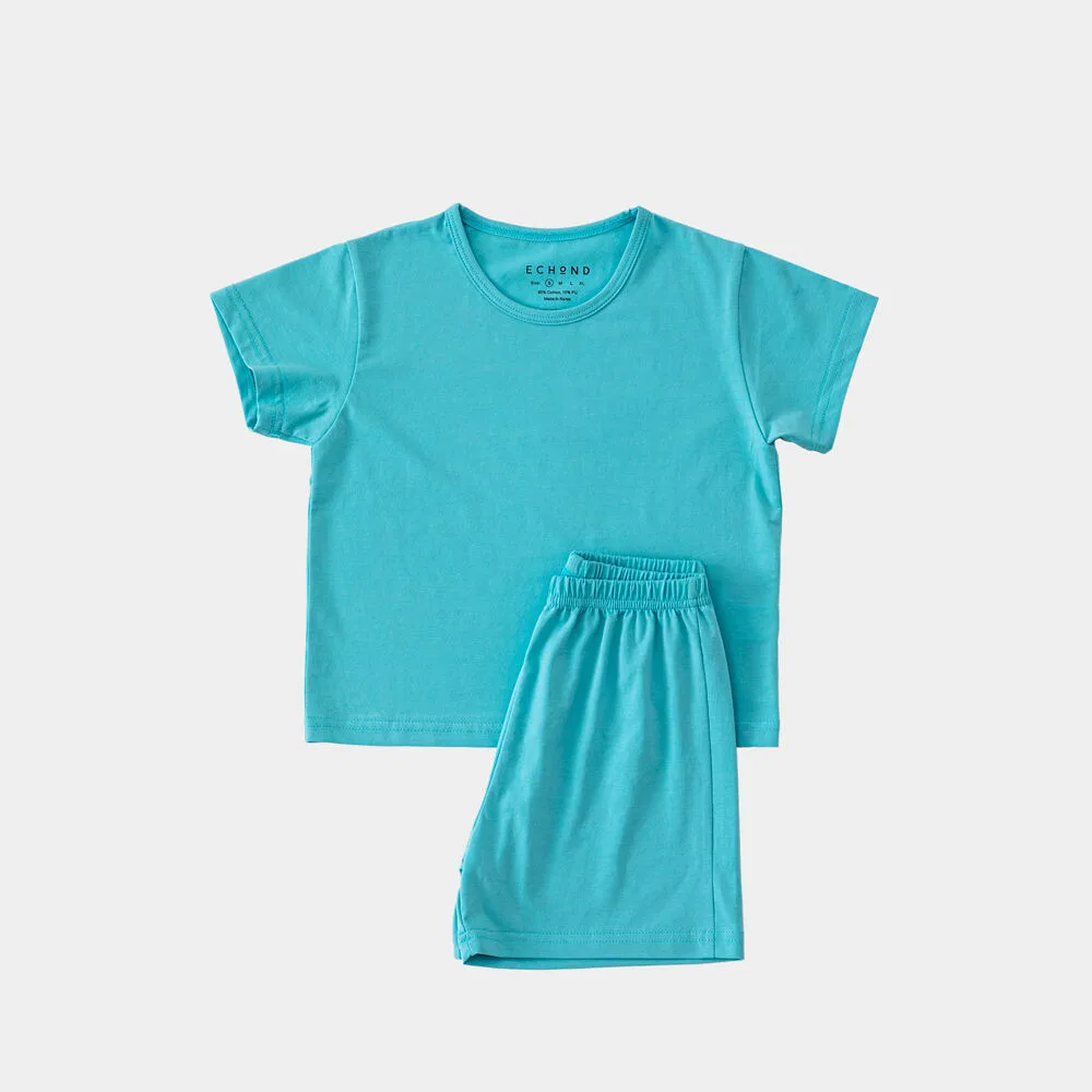 Детский короткий домашний комплект Supima Teal Blue от Echond