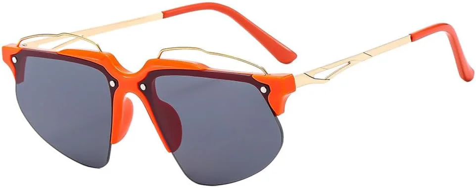 

Модные женские солнцезащитные очки в стиле ретро с градиентной металлической оправой без рамки, мужские очки для занятий спортом на открытом воздухе MTZJH, 4