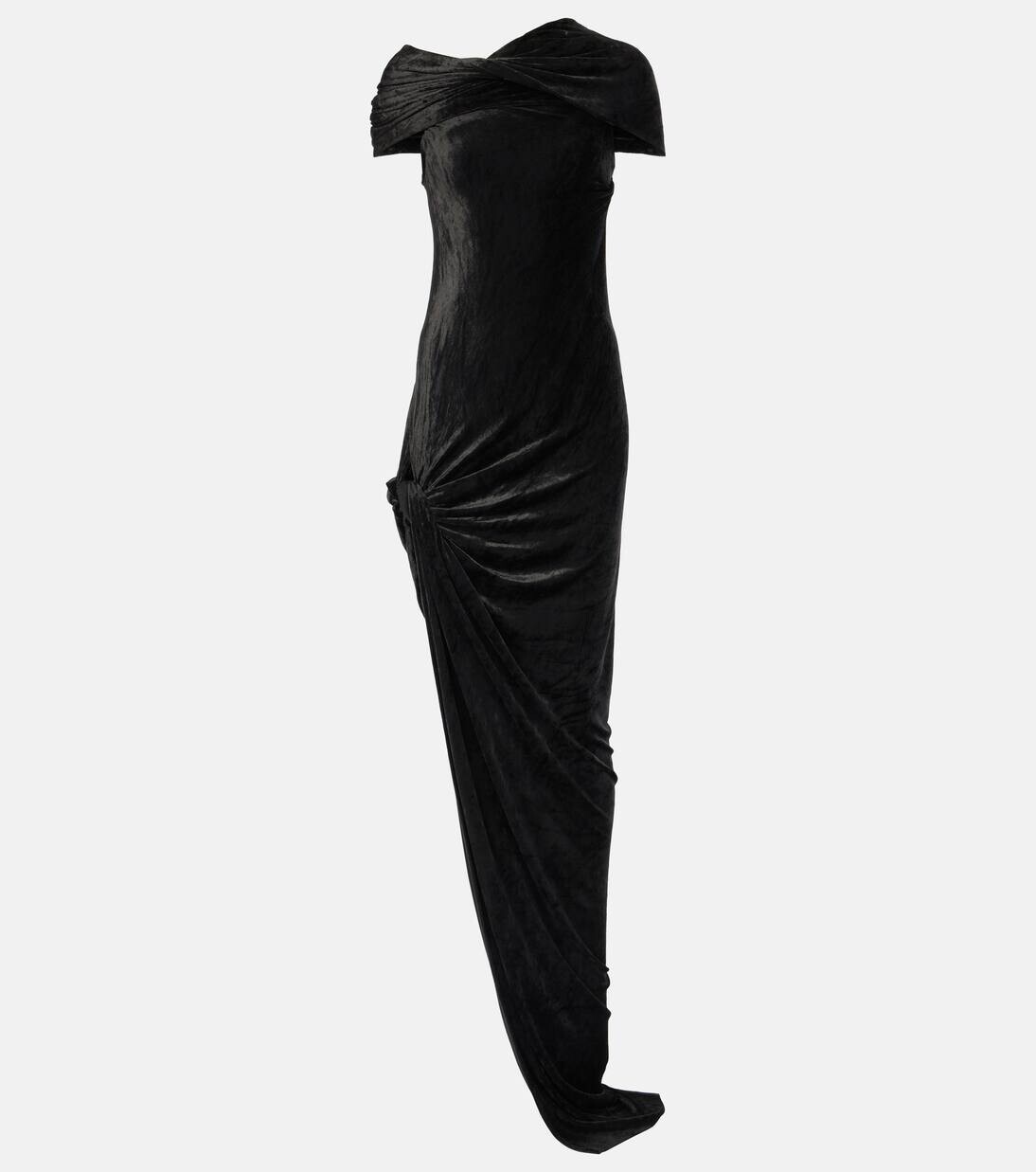 

Асимметричное бархатное платье Lola Rick Owens, черный