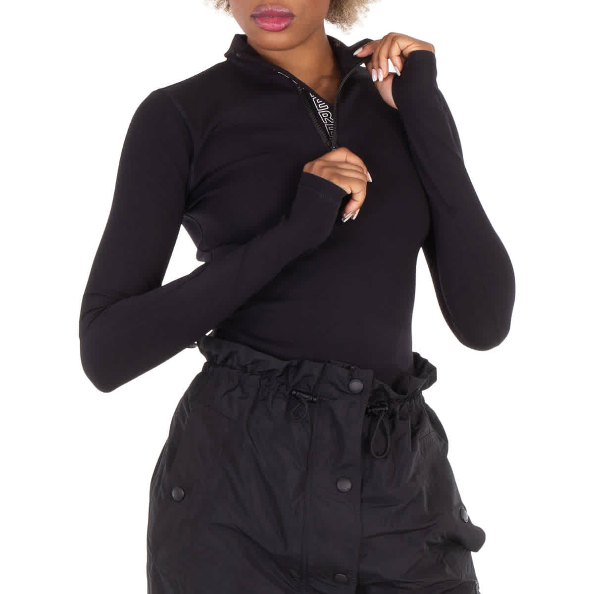 

Барберри Водолазка Полу-молния Прямой подол Джемпер Burberry, черный