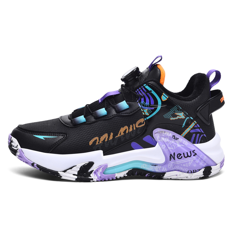 

Black-tailed deer Термостойкие амортизирующие противоскользящие баскетбольные кроссовки Mid Top Black tailed Deer с подкладкой из флиса, унисекс, черно-оранжево-красные