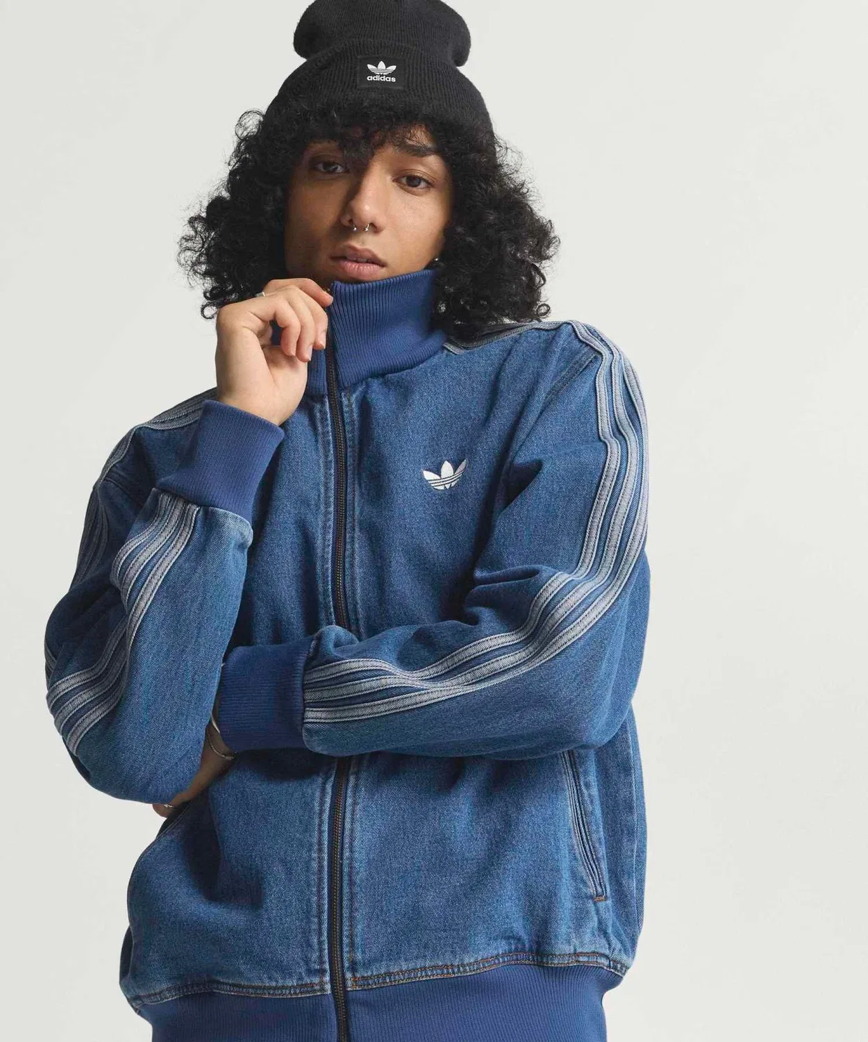 Трековая куртка Firebird из денима, Adidas Originals, синяя
