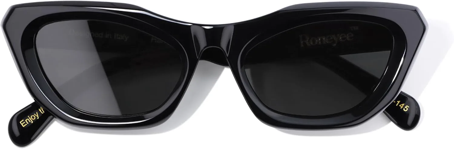 

Неполяризованные солнцезащитные очки «кошачий глаз» небольшого размера, оправа 145 мм, защита от УФ-излучения, ударопрочные нейлоновые линзы Roneyee, Black