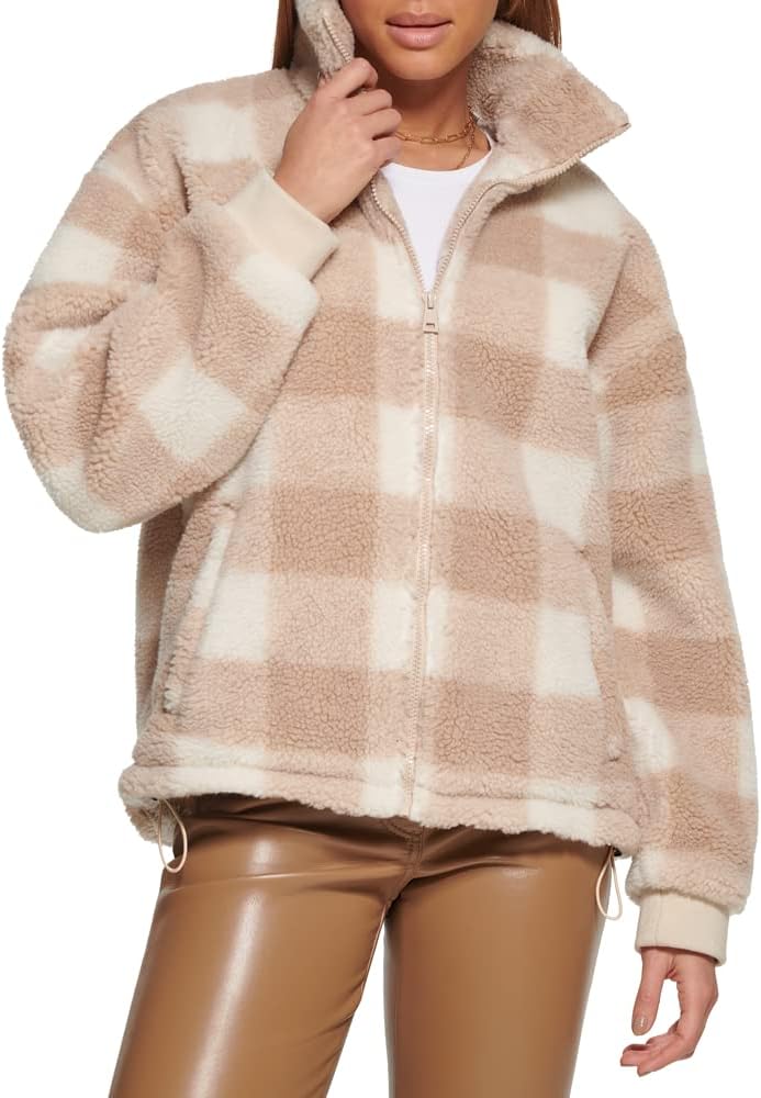 

Levi's Женская куртка на молнии из шерпы плюш, Sesame Plaid