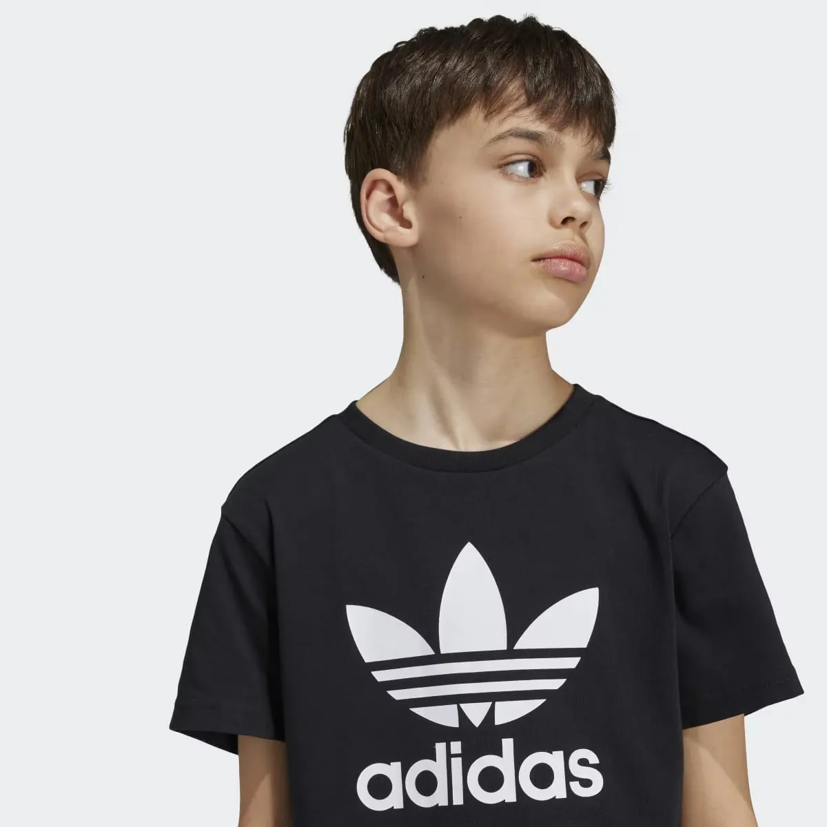 Adicolor трилистник Adidas Детская футболка, чёрный — фото 4