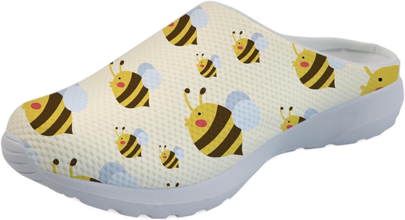 

Женские и мужские сабо GLENLCWE в ретро-стиле Бохо с ацтекским рисунком и изображением раковины на пляже, садовые сабо без застежек, легкие туфли-мулы для прогулок, кроссовки для дома и улицы, Bee