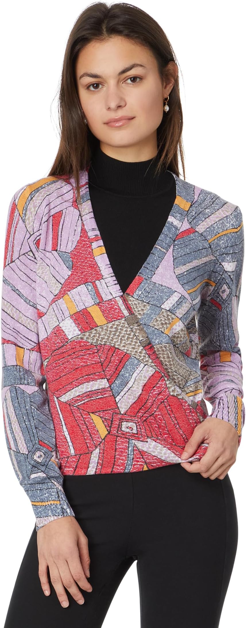 

Свитер NIC+ZOE Mosaic Floral 4-Way Cardigan, цвет Pink Multi