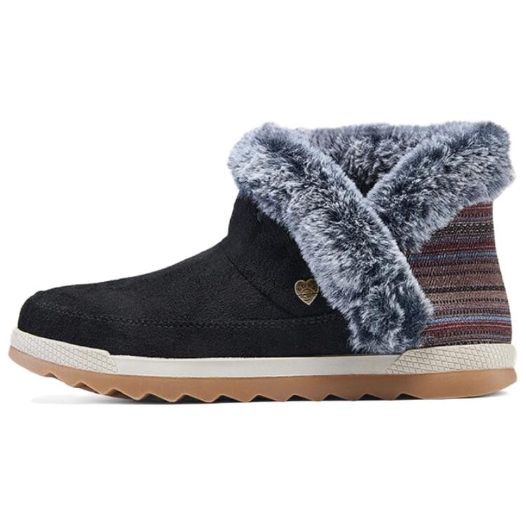 Ботинки женские Skechers Bob's с мехом и принтом, черный