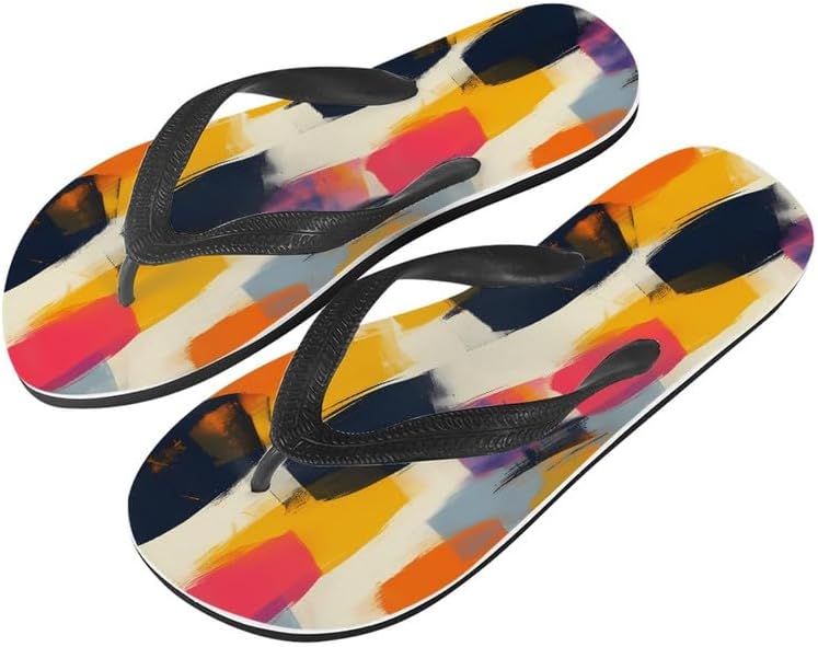 

Женские сандалии-вьетнамки племени ацтеков Semiouray, классические мужские вьетнамки с тремя полосками в стиле тай-дай с божьей коровкой, мягкие и удобные для ванной, унисекс, Colorful Graffiti