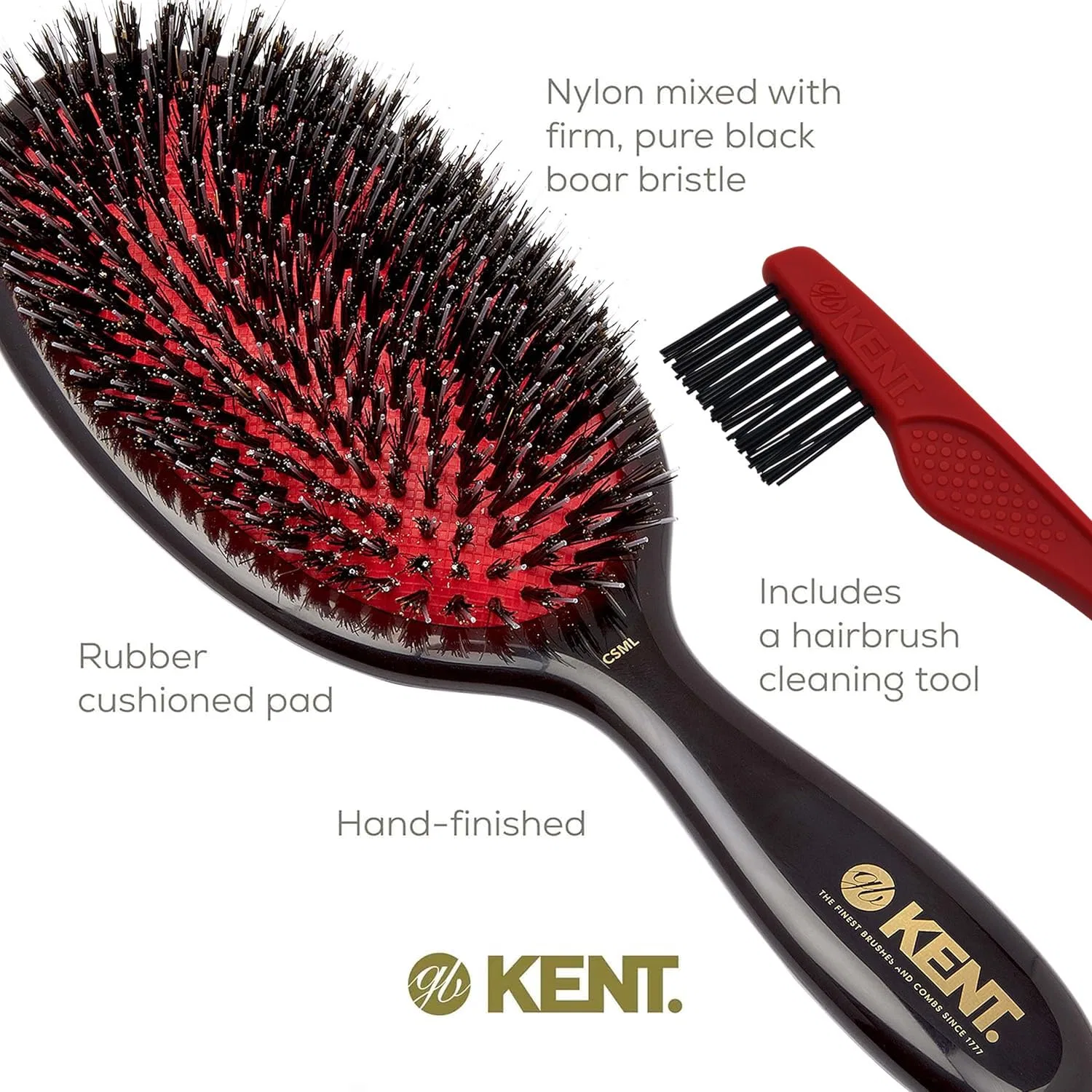 Большая подушечная щетка «Porcupine Cushion Brush CSML» от Kent Kent — фото 2