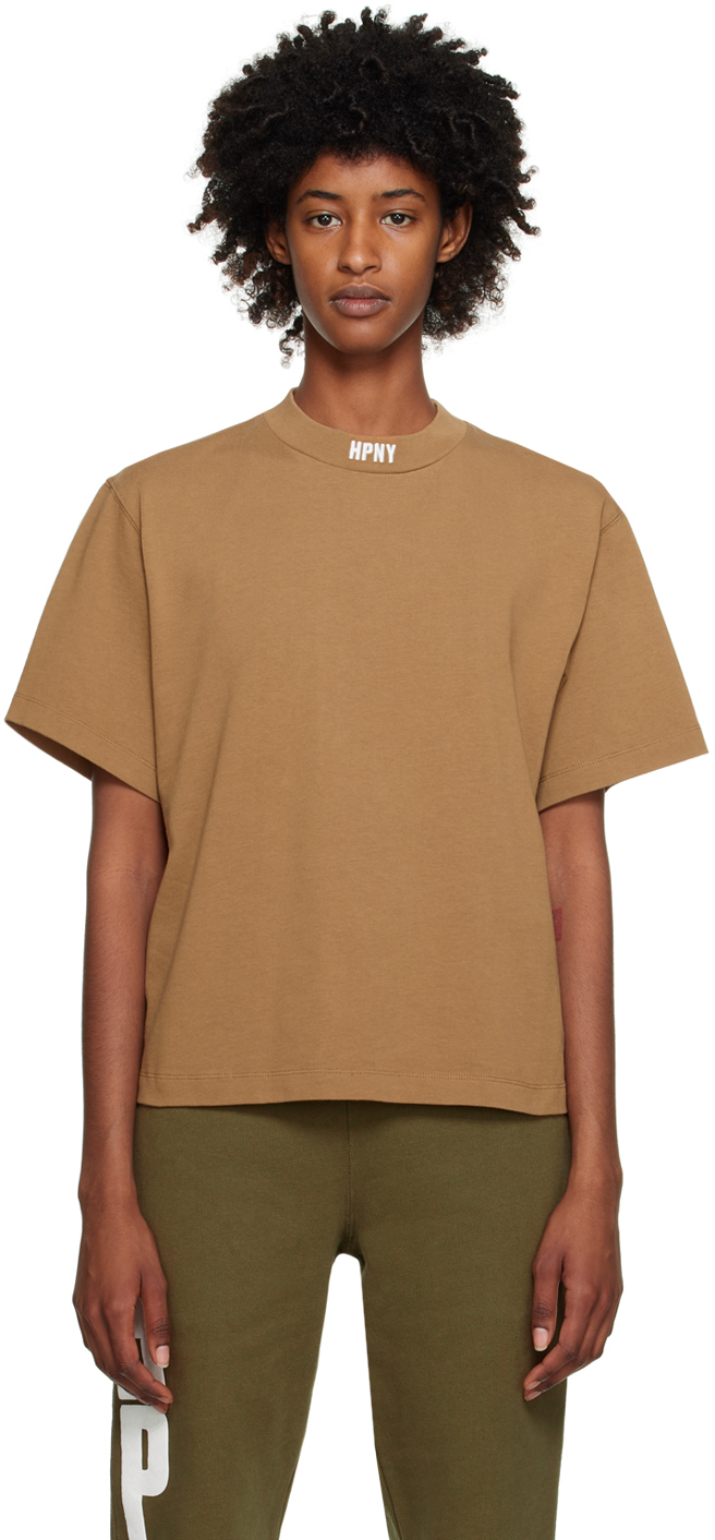 

Коричневая футболка «HPNY» Heron Preston