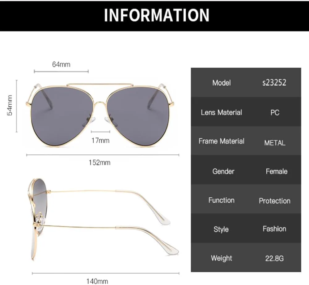 

Очки с вогнутой металлической оправой для мужчин и женщин, модные солнцезащитные очки для вождения, защита от УФ-излучения, очки с двойной оправой MTZJH, Gold Grey