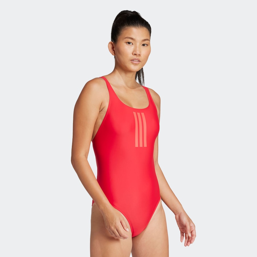 Купальник-бралетт для активного отдыха ADIDAS PERFORMANCE 3-Stripes V-Back, Red/Pastel Red — фото 4