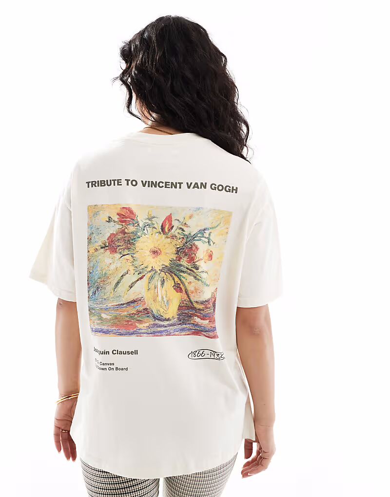 

Футболка Pull&Bear Van Gogh в цвете экрю