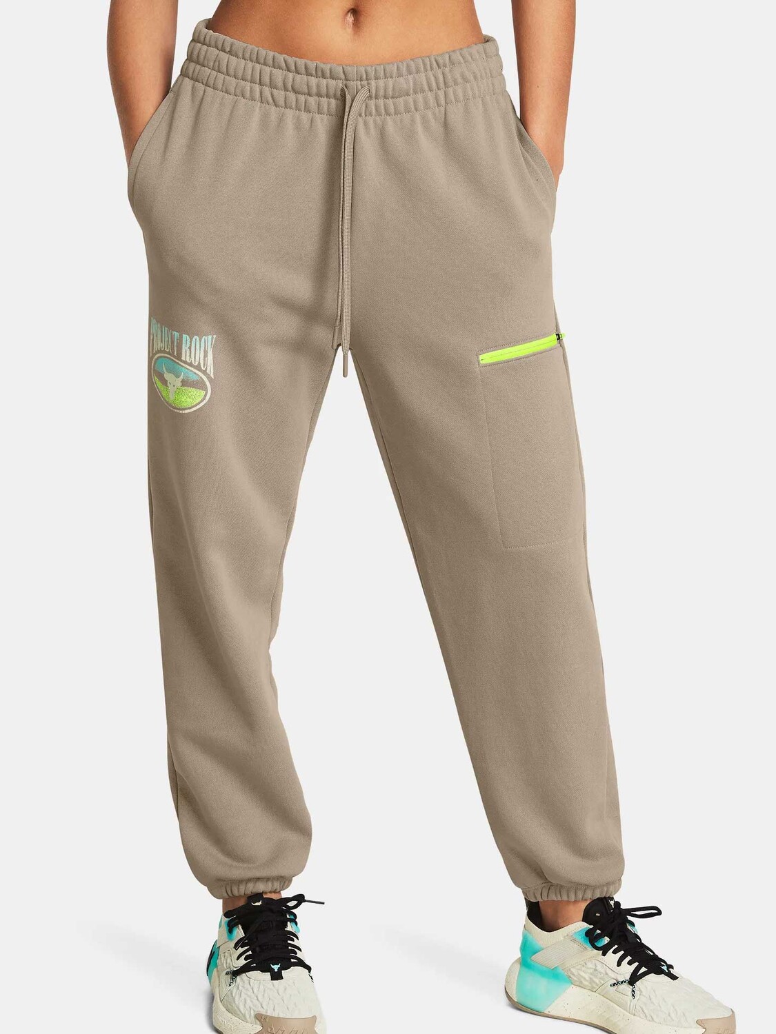

Спортивные брюки Under Armour Pjt Rck Q1 HW Terry Pant, бежевый