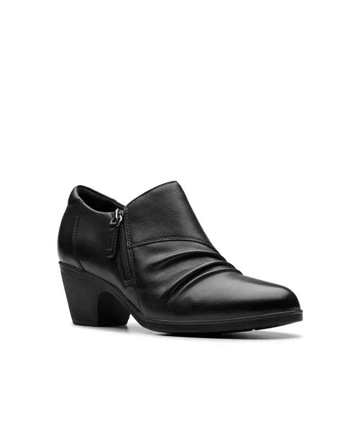 Ботинки женские Clarks Emily 2 Braley кожаные на блочном каблуке, черный