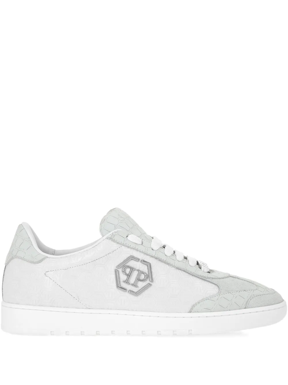 

Кроссовки Mixed Monogram с тиснением под кожу крокодила Philipp Plein, белый